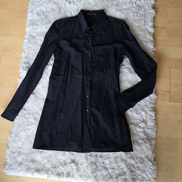 Marithe Francois Girbaud Womens Button Down Top Size 30 Black Medium - Picture 2 of 11
